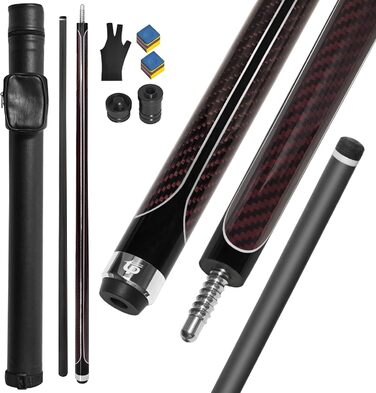 Більярдний кий з карбону, 58 дюймів, 12.5 мм наконечник, 20/21 унція, для аматорів та професіоналів