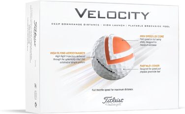 Гольф-м'яч Titleist Velocity, 12 шт, білий
