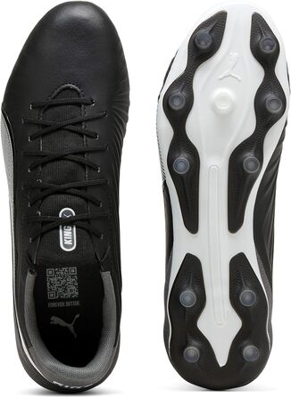 Кросівки футбольні PUMA King Match Fg/Ag, 40 EU, чорно-білі, сірі