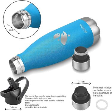 Термос AORIN вакуумний ізольований, 350/500/750 мл, пляшка для води, BPA Free, 24 год холоду та 12 год тепла, для дітей, школи, спорту, фітнесу, велосипеда, на вулицю