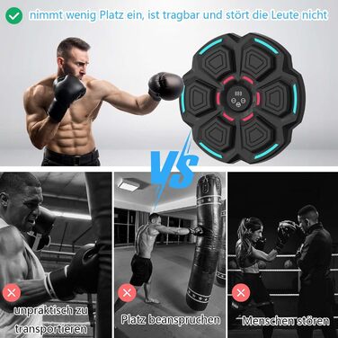 Музична боксерська машина TECKZOON Bluetooth, електронна, з підключенням Bluetooth, для тренувань, настінна ціль