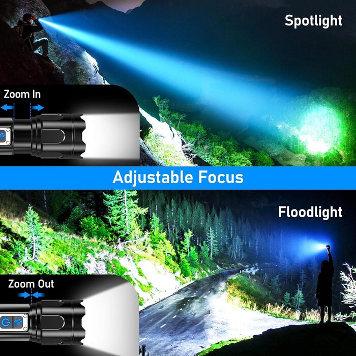 Ліхтар LED Blukar з 2 колірними температурами, COB бічне світло, регульована яскравість, 7 режимів, вологостійкий, для активного відпочинку