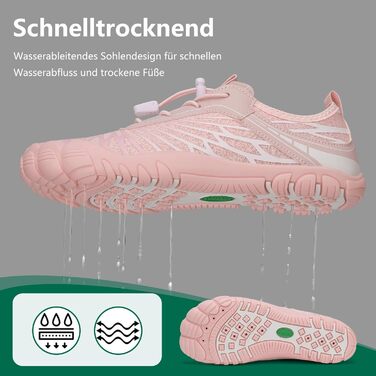 Жіночі шльопанці Sagaro для плавання та відпочинку, дихаючі, швидко сохнуть, широка передня частина, розмір 35-43, білий (35 EU, рожевий)