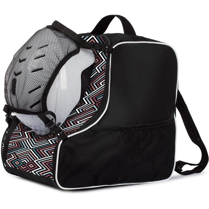 Набір Ferocity Premium для гірськолижного спорядження: сумка для лиж, черевиків, шолома та палиць (знімний сітчастий кишеньок) [053] (Пастельний Zig Zag)