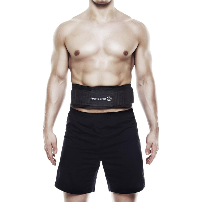 Пояс для важкої атлетики Rehband чорний, унісекс, для пауерліфтингу, бодібілдингу та тренувань, розмір M, міцний тренувальний ремінь