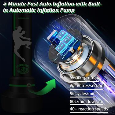 Боксерський мішок на стійці 70'' з рукавичками для дорослих, підлітків та дітей. Ідеально для боксу, кікбоксингу, MMA, муай-тай, таеквондо та фітнесу.