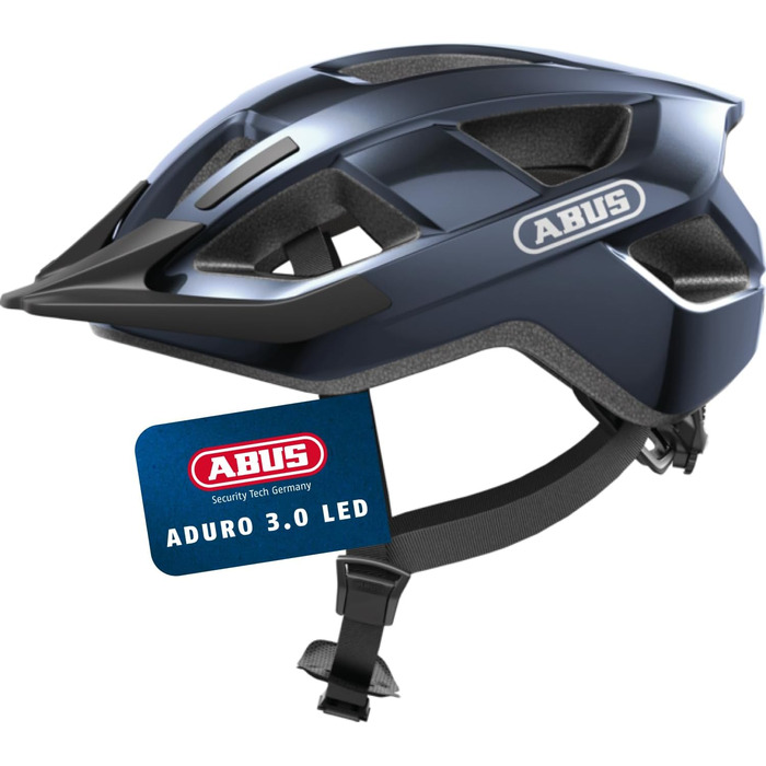 Велосипедний шолом ABUS Aduro 3.0 LED зі стильним дизайном, заднім ліхтарем, для міста і спорту, унісекс