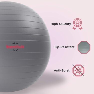 Гімнастичний м'яч Women's Health для фітнесу, стабільності та тренувань, антивибуховий, для йоги, пілатесу, пресу та сидіння
