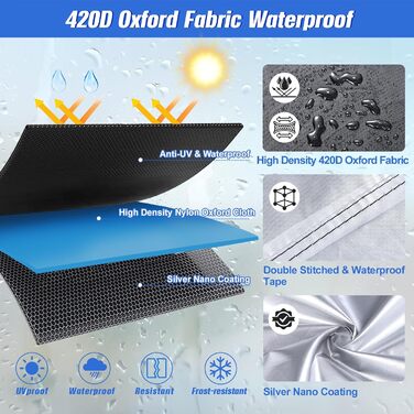 Водонепроникний мотоциклетний чохол Outdoor 420D Oxford для мотоциклів та скутерів (M 200x86x101cm)