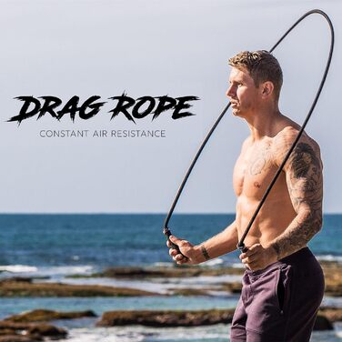 Стрибкове канатка Rx Smart Gear з неслизькими ергономічними ручками, важезним поліпропіленовим канатом для фітнесу та тренувань, кардіотренувань, WOD, швидке стрибкове канатка для чоловіків та жінок, чорний, великий