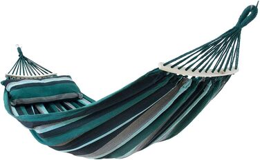 Гамак yourGEAR Bali XL з подушкою - 240 кг, сертифікований TÜV, 240x120 см, смарагдовий або аква, бавовняний, з комплектом кріплення