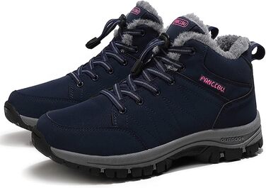 Жіночі зимові чоботи - тепла підкладка, водонепроникність, трекінгові та туристичні черевики, зимові короткі чоботи, Outdoor взуття, синій, 38.5 EU