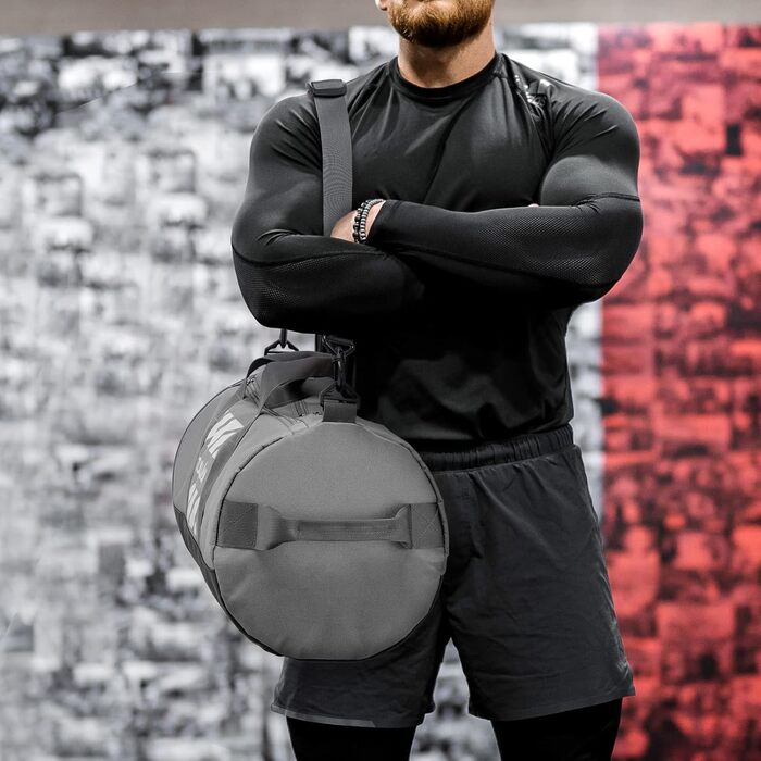 Спортивна сумка TUGUAN 40L для чоловіків з відділенням для взуття та вологих речей, сумка для тренувань, фітнесу, баскетболу та футболу, сіра