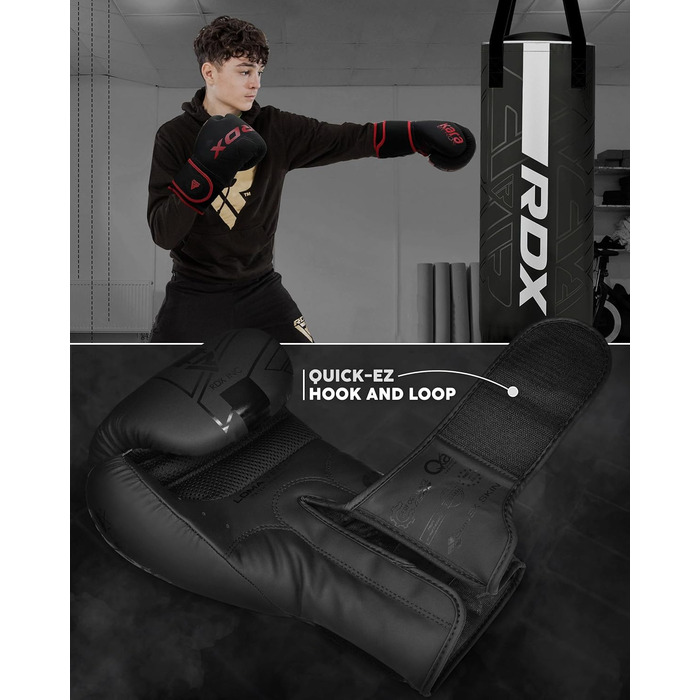 Дитячий боксерський мішок RDX, 60 см. Набір для боксу, кікбоксингу, MMA, муай-тай, карате. Боксерський мішок з натуральної шкіри Maya Hide для хлопчиків та дівчаток. Чорний боксерський мішок RDX без рукавичок