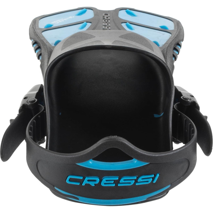 Ласти Cressi Bonete прозорі блакитні S/M — короткі, регульовані, легкі, міцні, для подорожей, для дорослих