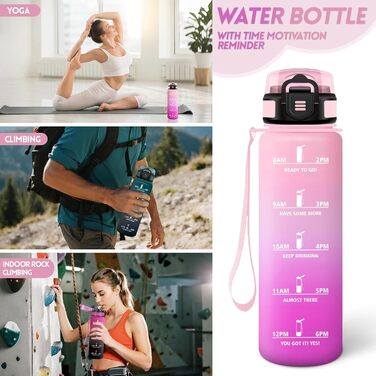 Фляга для води Motswedi з трубочкою, 1500 мл, BPA-free, для спорту, без витоку, підходить для газованої води, жовтогарячий колір