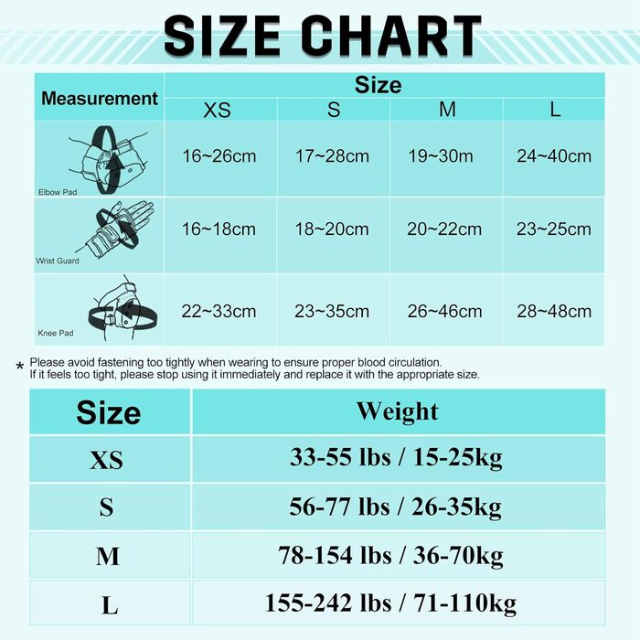 Захист для колін, ліктів та зап'ясть для дорослих та дітей. Комплект 6 в 1. Захист для роликів, скейтбордингу, самокатів, BMX та іншого. Чорний, XS (15-25кг)