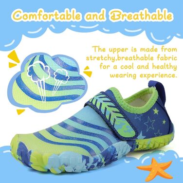 Дитячі аквашузи Hanani для плавання та відпочинку на пляжі (33 EU, блакитно-жовтий)