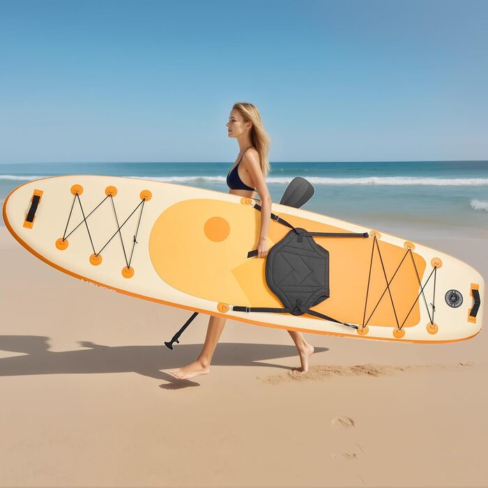 Надувний SUP VEVOR Stand Up Paddle Board (323/335см) з аксесуарами: насос, весло, рюкзак, ремнабір, кишенька для телефону. Підходить для дорослих та дітей.