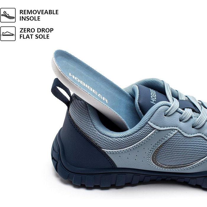 Взуття для фітнесу HOBIBEAR для жінок та чоловіків | Кросівки для трейлраннінгу з широкою передньою частиною | Синій, 39 EU
