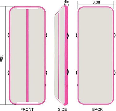 Гімнастична килимок JOYTALENT Air Matte Track з надувним покриттям, 10 см, 300 x 100 x 10 см (Рожевий)