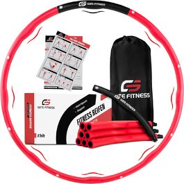 Хула-хуп обруч GATE FITNESS для дорослих та дітей | 1.2-2 кг | 6-8 сегментів | Фітнес-обруч з піни (червоно-чорний)