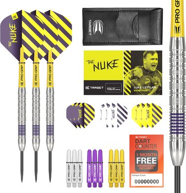 Професійний набір дротиків Target Darts Luke Littler 80% вольфрам, стальні дротики, Pro Grip, Pro Ultra, з чохлом, аксесуари та доступ до DartCounter