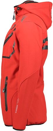 Куртка Softshell Geographica Norway Royaute для чоловіків - Водонепроникна тактична куртка Windbreaker для активного відпочинку, туризму, катання на лижах, осінь-зима-весна (S, Червоний / Чорний)