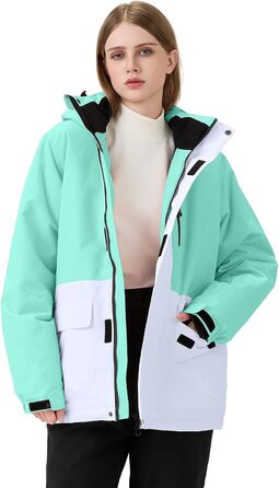 Дитячий комплект лижного одягу Odiche: куртка та штани, водонепроникний, вітронепроникний, кольоровий принт, зелений, розмір S