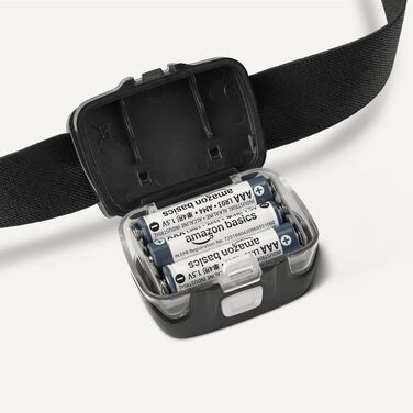Налобний LED ліхтар Amazon Basics, 7 режимів світла, червоне сигнальне світло, водонепроникний IPX4, для кемпінгу та активного відпочинку, чорний, 2 шт (батарейки в комплекті)