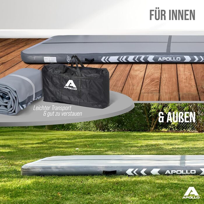 Apollo Air Mat Pro – надувний гімнастичний мат для дорослих і дітей, для дому та вулиці, довжина 3м/4м, повітряна акробатична доріжка