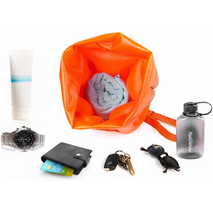 WholeFire 20L Плавуча Сумка для Спорядження, Водонепроникна, Надувна, для Водних Видів Спорту: Плавання, Триатлон, Каякінг, Снорклінг, Помаранчевий