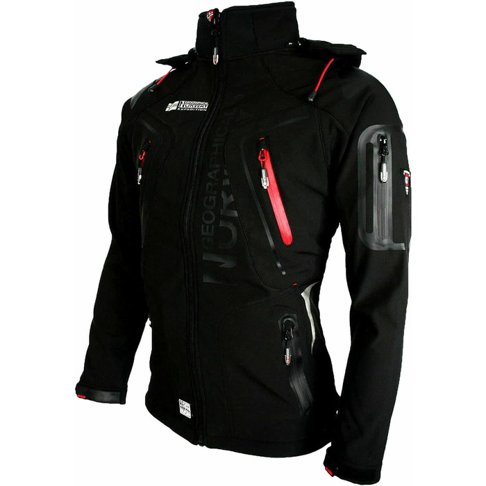 Чоловіча софтшеллова куртка Geographical Norway - функціональна, дихаюча, для активного відпочинку та походів, чорний - 03