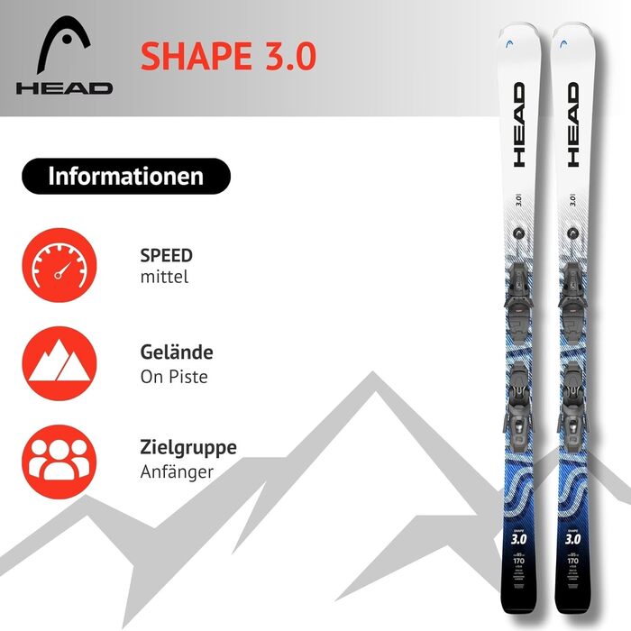 Гірські лижі HEAD Shape 3.0 + PR 10 GW Promo 149 см