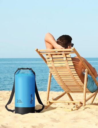 Водонепроникний мішок Glymnis Dry Bag 10L/20L: Сумка для водного спорту, пляжу, кемпінгу (Блакитний)