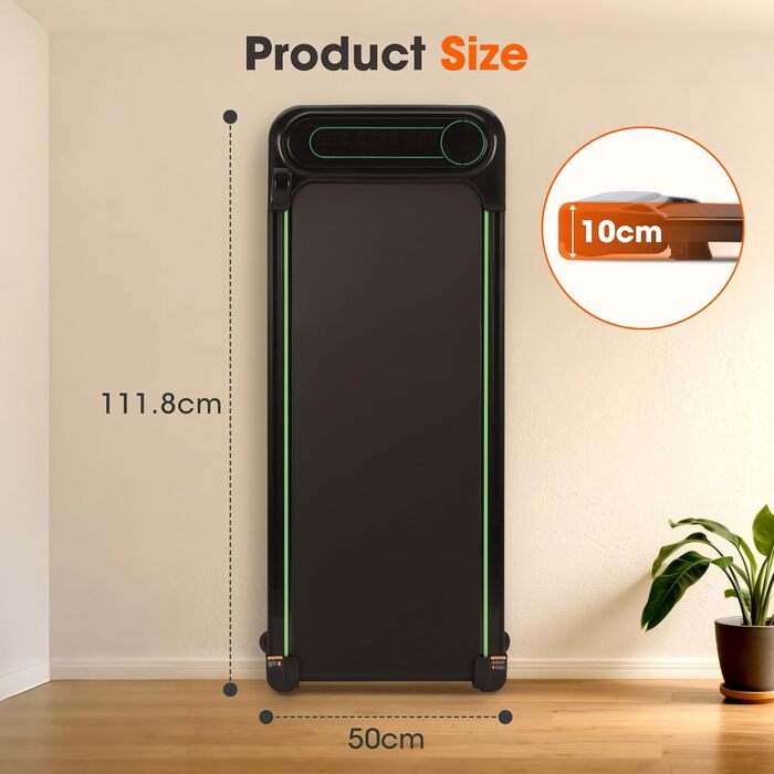 Бігова доріжка Alphaflow Walking Pad для дому та офісу з нахилом 4%, LED-дисплеєм та дистанційним керуванням