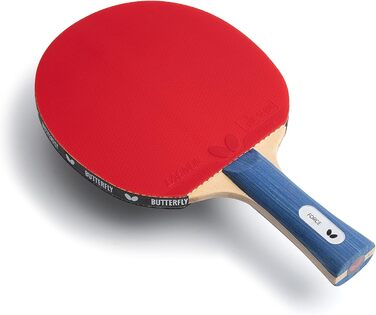 Професійна ракетка для настільного тенісу BUTTERFLY Force, ITTF, чорна/червона, для турнірів і просунутих гравців, з високим зчепленням