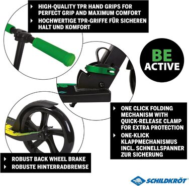 Скутер Schildkröt City Scooter Street Artist 2.0: Алюмінієвий, складаний, ABEC7, до 100 кг, зелений