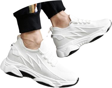 Збільшувачі висоти Elevate Shoes: кросівки з підняттям на 6/8/10 см, сітка, білі, 43 EU