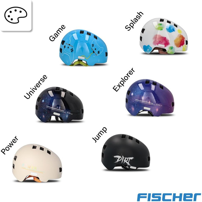 Дитячий велосипедний шолом FISCHER BMX з LED підсвіткою, для велосипеда, самоката та екстремальних видів спорту