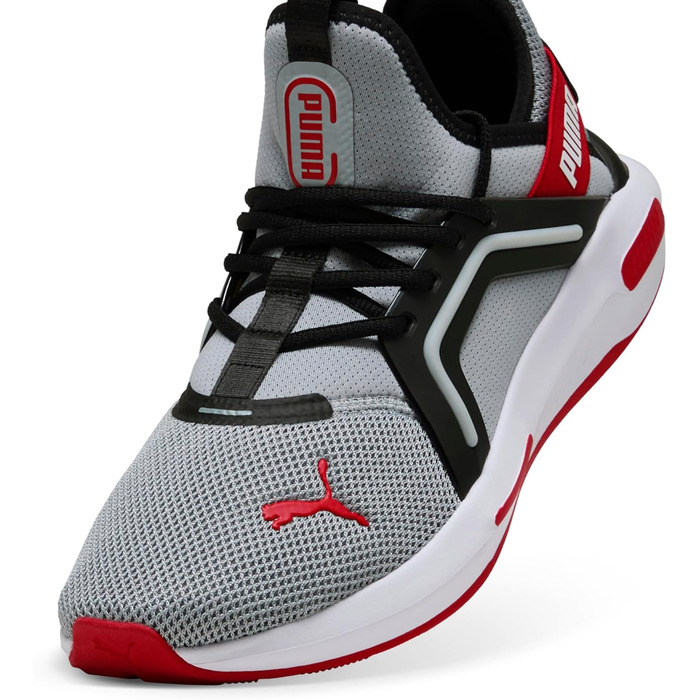 Тренажерні кросівки PUMA Softride Enzo 5 для чоловіків, сірий-чорний-червоний, розмір 46, 44.5 EU