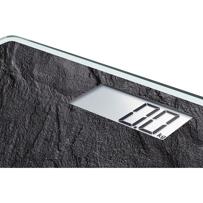Електронна вага Soehnle Style Sense Compact 300 Slate, чорна, LCD-дисплей, плоский дизайн, велика платформа, максимальна вага 180 кг
