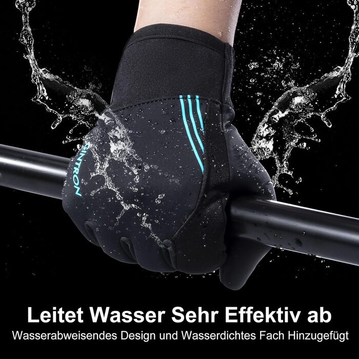 Чоловічі зимові рукавички GINTRON з екраном, термо рукавички, велосипедні рукавички, водонепроникні, вітрозахисні, для бігу, чорні