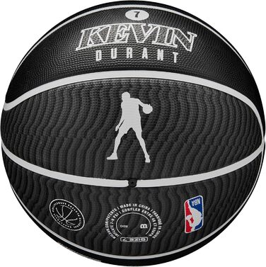Баскетбольний м'яч Wilson NBA Player Icon для вулиці, розмір 7 (29,5 дюйма) та міні