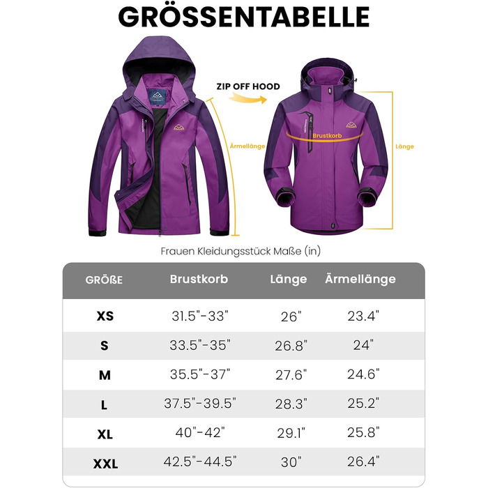 Жіноча трекінг куртка Outdoor, вітронепроникна та водонепроникна куртка-дощовик з капюшоном (фіолетовий, L)