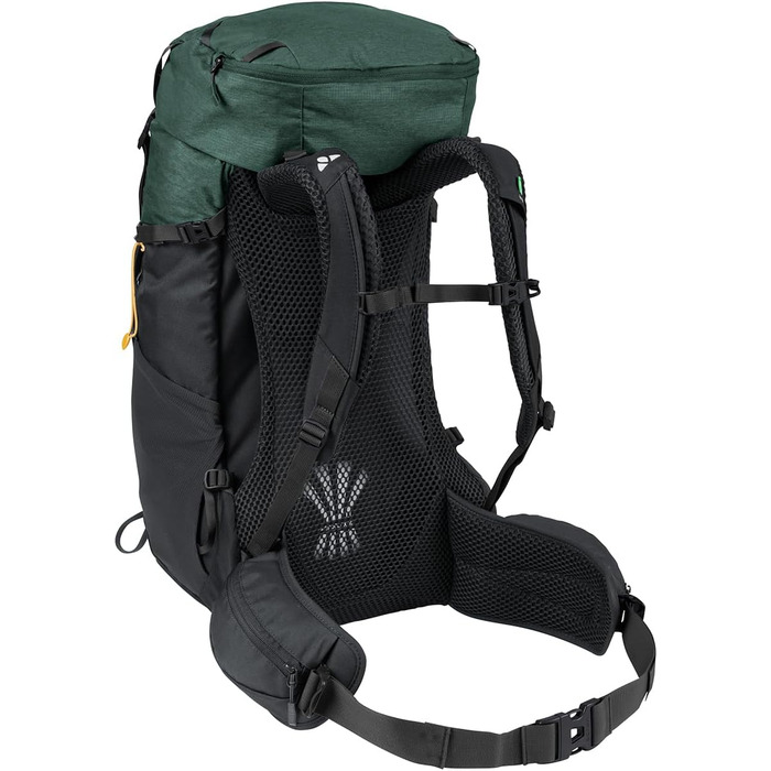 Туристичний рюкзак VAUDE Brenta 36+6 л, водонепроникний, з дощовиком, для жінок і чоловіків, зручний трекінговий рюкзак з органайзером, чорний/зелений