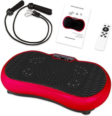 Вібраційна платформа для фітнесу з еластичними гумками та Bluetooth. Тренажер для дому, схуднення, оскарження. Рожево-білий (Чорно-червоний)