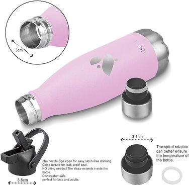 AORIN вакуумна термобутилка для води 350/500/750 мл, BPA-Free, зберігає тепло до 12 годин, холод до 24 годин, для дітей, школи, спорту, велосипеда, фітнесу, преміум-якість