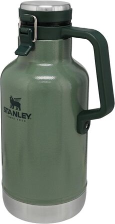 Термос-гроулер Stanley Classic Easy-Pour 1.9 л, нержавіюча сталь, для пива, зручний налив, зберігає холод до 24 годин, герметичний, підходить для миття в посудомийці, зелений Hammertone