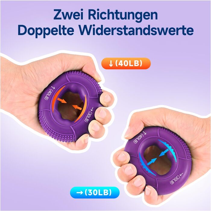 FitBeast Тренажер для рук Griffkrafttrainer, Набір 9 шт., Тренажер м'язів рук, Розвантаження та відновлення (Червоний)